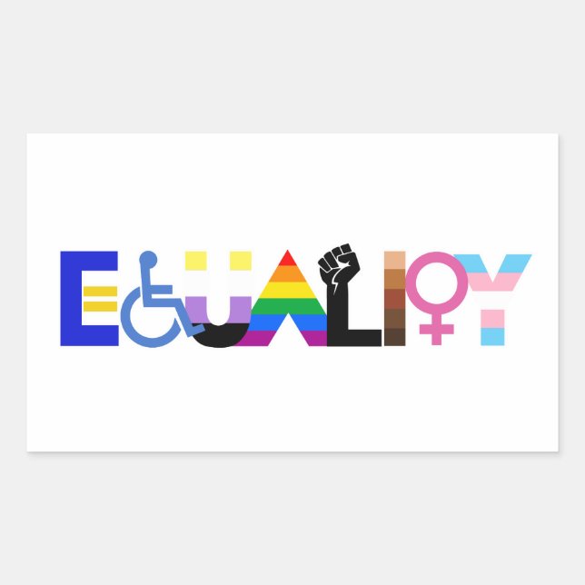 LGBTQ+ Equality Rectangular Sticker (Front)