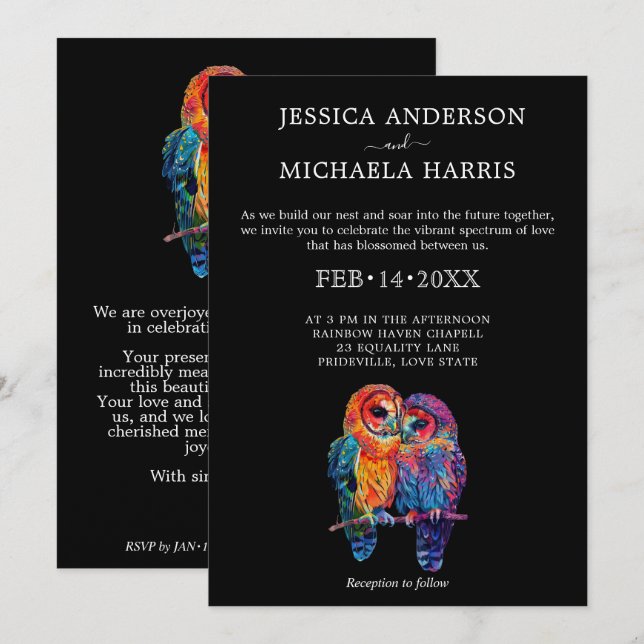 🌈 LGBTQ Eternal Unity wedding  Invitation (Front/Back)