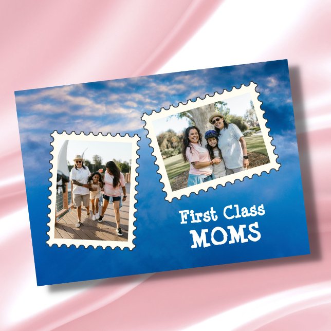 LGBTQ First Class MOMS Best MOMS 2 custom photo Card (Creator Uploaded)