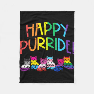 Lgbtq flag cats happy purride gay pride month ally fleece blanket