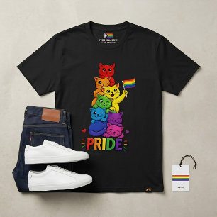 LGBTQ Flag Cats Happy Purride Gay Pride Month Ally T-Shirt