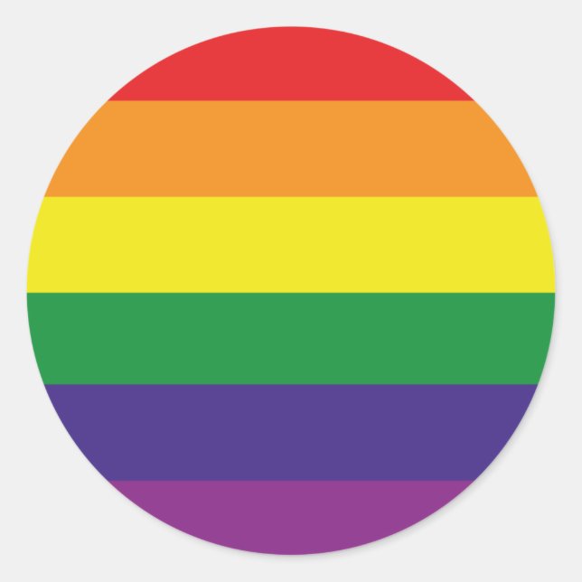 LGBTQ FLAG CLASSIC ROUND STICKER (Front)