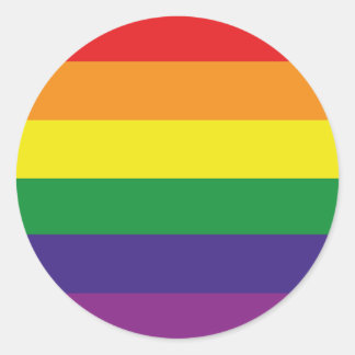 LGBTQ FLAG CLASSIC ROUND STICKER
