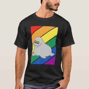 Lgbtq Flag Gay Pride Month Rainbow Walrus Lgbt Gla T-Shirt