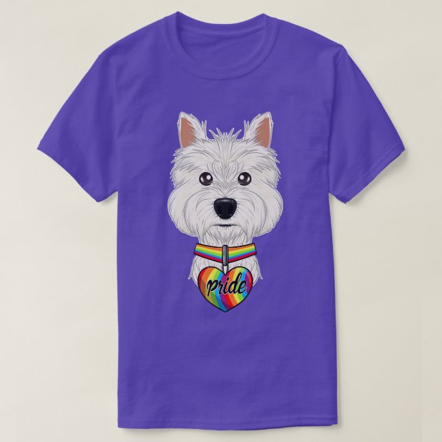 LGBTQ Flag I Gay Pride Flag I West Highland Terrie T-Shirt (Design Front)