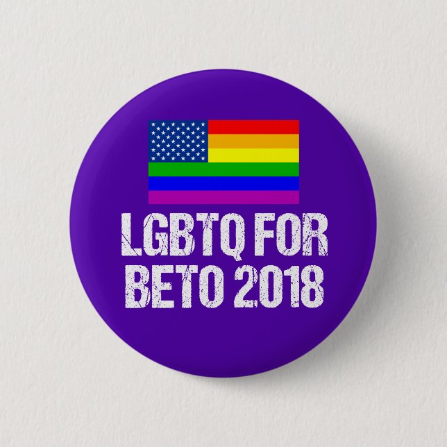 LGBTQ for Beto O'Rourke 6 Cm Round Badge (Front)