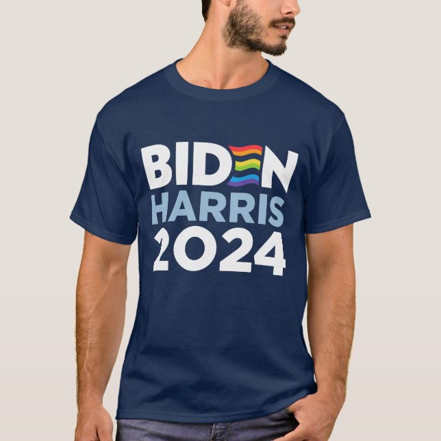 LGBTQ For Biden Harris 2024 T-Shirt (Front)
