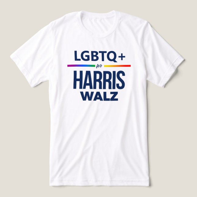 LGBTQ+ for Harris Walz Tri-Blend Shirt (Design Front)
