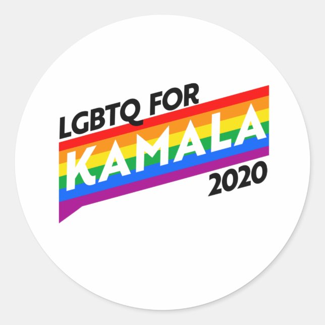 LGBTQ for KAMALA 2020 Classic Round Sticker (Front)