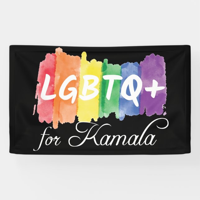 LGBTQ for Kamala Rainbow Gay Pride Election Banner (Horizontal)
