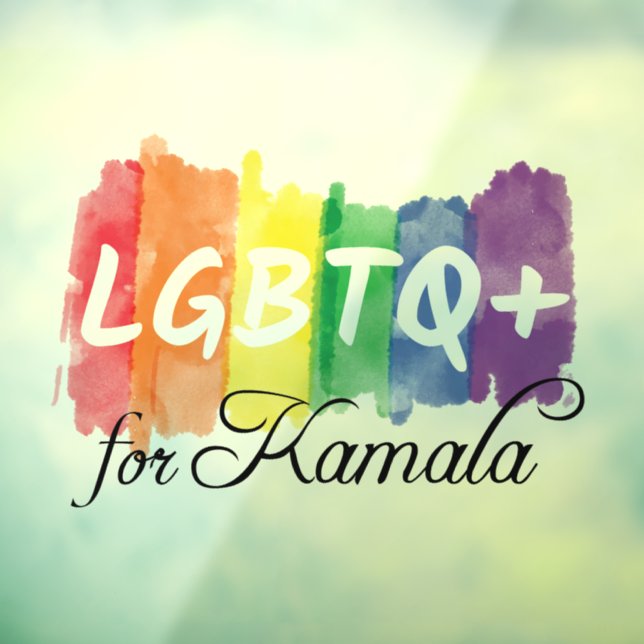 LGBTQ for Kamala Rainbow Gay Pride Window Cling (Sheet 3)
