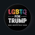 LGBTQ FOR TRUMP GAY LESBIAN FOR TRUMP 2024  7.5 CM ROUND BADGE<br><div class="desc">LGBTQ FOR TRUMP GAY LESBIAN FOR TRUMP 2024</div>