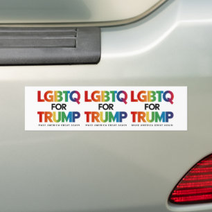 LGBTQ FOR TRUMP GAY LESBIAN FOR TRUMP 2024  BUMPER STICKER