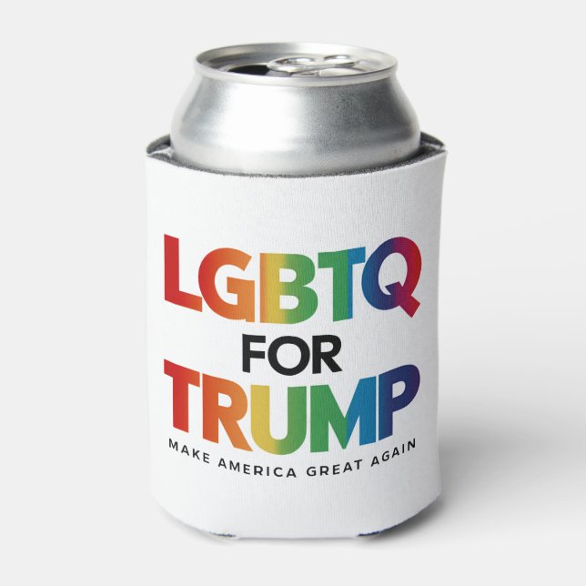 LGBTQ FOR TRUMP GAY LESBIAN FOR TRUMP 2024  CAN COOLER (Can Front)