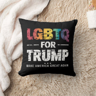 LGBTQ FOR TRUMP GAY LESBIAN FOR TRUMP 2024 CUSHION