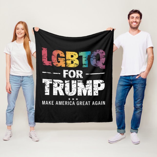 LGBTQ FOR TRUMP GAY LESBIAN FOR TRUMP 2024  FLEECE BLANKET (In Situ)