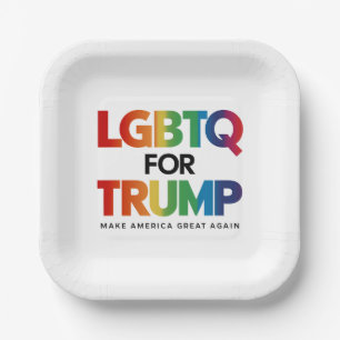 LGBTQ FOR TRUMP GAY LESBIAN FOR TRUMP 2024  PAPER PLATE