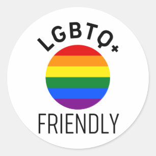 lgbtq friendly flag homosexual rainbow hope symbol classic round sticker