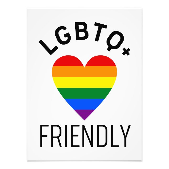 lgbtq friendly pride flag symbol love gay lgbt rai photo print (Front)