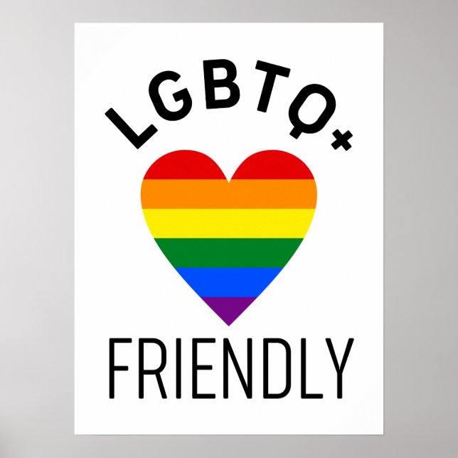 lgbtq friendly pride flag symbol love gay lgbt rai poster (Front)