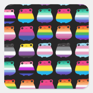 LGBTQ Frogs Square Sticker