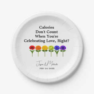 🌈 LGBTQ+ funny Flourish Together Paper Plate