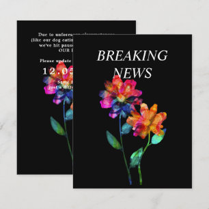 LGBTQ FUNNY Wedding date CHANGE Petals & Pride Enclosure Card