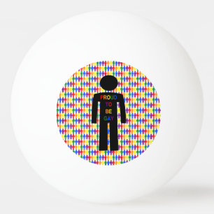 LGBTQ Gat Man Silhouette and Rainbow Men Ping Pong Ball
