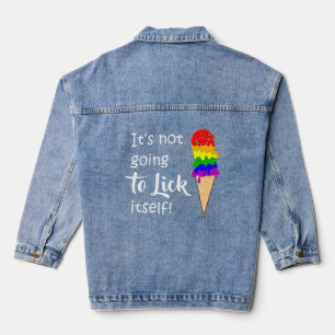 Lgbtq Gay Lesbian Dating Ice Cream Naughty Saying  Denim Jacket