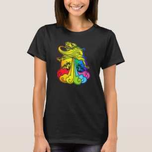 Lgbtq Gay Lesbian Pride Rainbow Farting Dinosaur T-Shirt