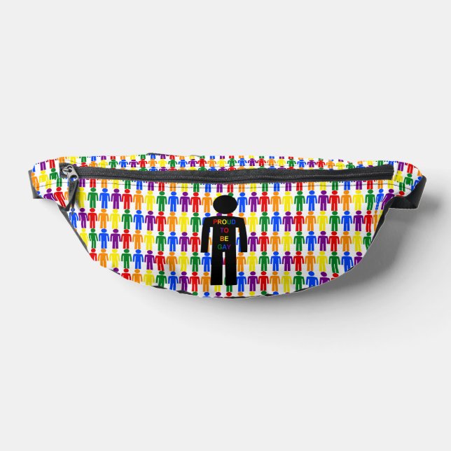 LGBTQ Gay Man Silhouette and Rainbow Men Bum Bags (Lay Down)
