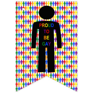 LGBTQ Gay Man Silhouette and Rainbow Men Bunting