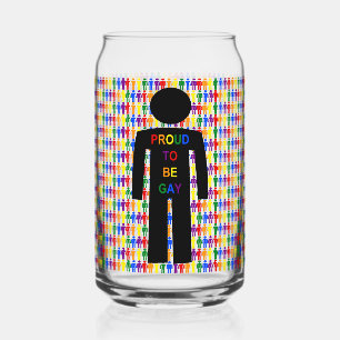 LGBTQ Gay Man Silhouette and Rainbow Men Can Glass