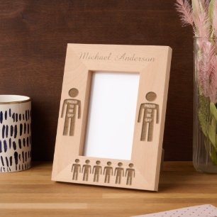 LGBTQ Gay Man Silhouette and Rainbow Men Custom Etched Frames