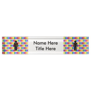 LGBTQ Gay Man Silhouette and Rainbow Men Custom Nameplate