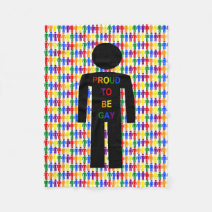 LGBTQ Gay Man Silhouette and Rainbow Men Fleece Blanket