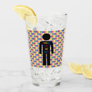 LGBTQ Gay Man Silhouette and Rainbow Men Glass