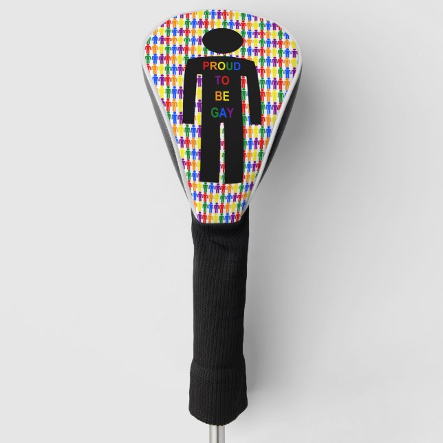 LGBTQ Gay Man Silhouette and Rainbow Men Golf Head Cover (Front)