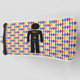 LGBTQ Gay Man Silhouette and Rainbow Men Golf Head Cover