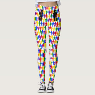 LGBTQ Gay Man Silhouette and Rainbow Men Leggings