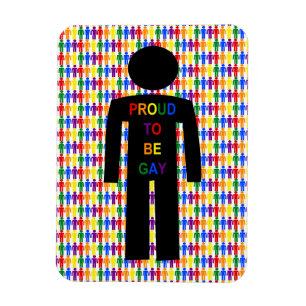 LGBTQ Gay Man Silhouette and Rainbow Men Magnet