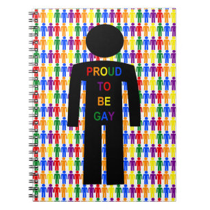 LGBTQ Gay Man Silhouette and Rainbow Men Notebook
