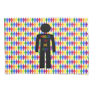 LGBTQ Gay Man Silhouette and Rainbow Men Pillowcase