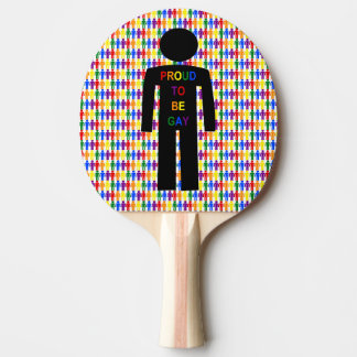 LGBTQ Gay Man Silhouette and Rainbow Men Ping Pong Paddle