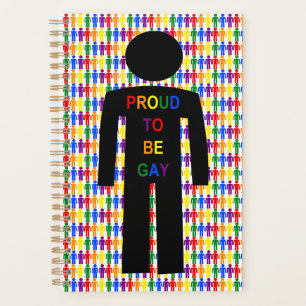LGBTQ Gay Man Silhouette and Rainbow Men Planner