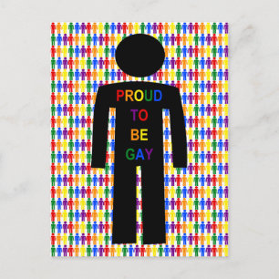 LGBTQ Gay Man Silhouette and Rainbow Men Postcard
