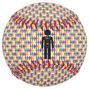 LGBTQ Gay Man Silhouette and Rainbow Men Softball