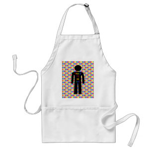 LGBTQ Gay Man Silhouette and Rainbow Men Standard Apron
