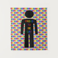 LGBTQ Gay Man Silhouette and Rainbow Men