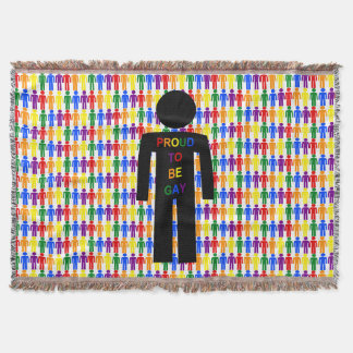 LGBTQ Gay Man Silhouette and Rainbow Men Throw Blanket
